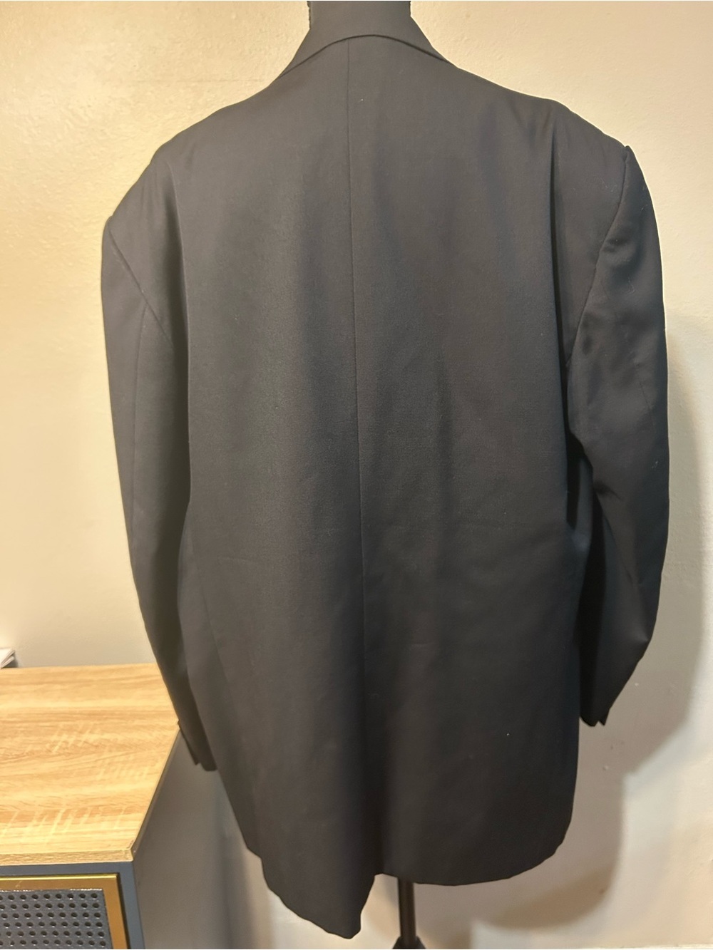 Roberto Villini Men’s Super 100 Wool Blazer Black Gold Buttons Italy 48 50 - Picture 3 of 13